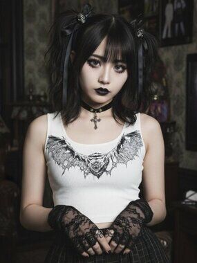 DOLLS KILL Widow Straight From Hell graphic bat tank